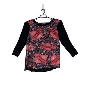 iJeans Buffalo David Bitton Raglan Floral Black Shirt Women's Size Large